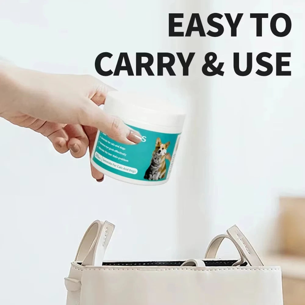 Lingettes Nettoyantes pour Chats & Chiens – 100 Pièces